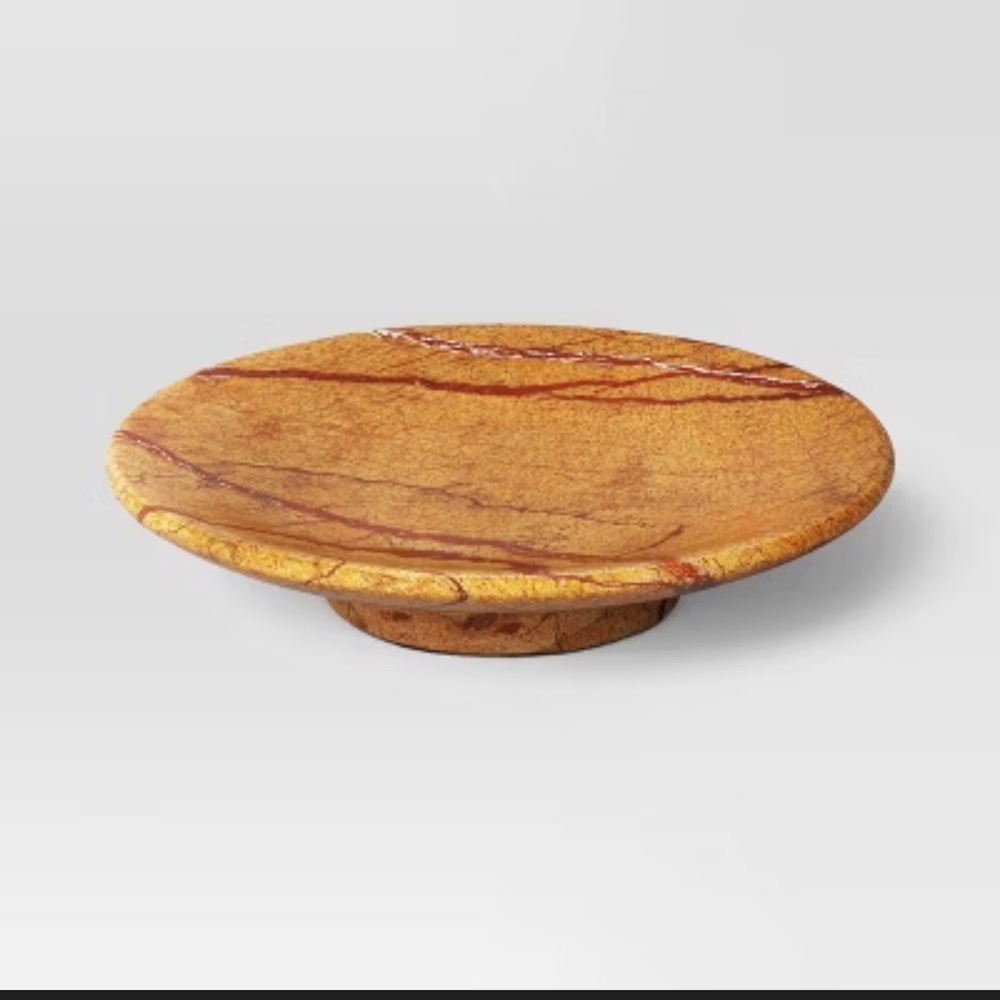 Round Marble Fruit Bowl Threshold NWT